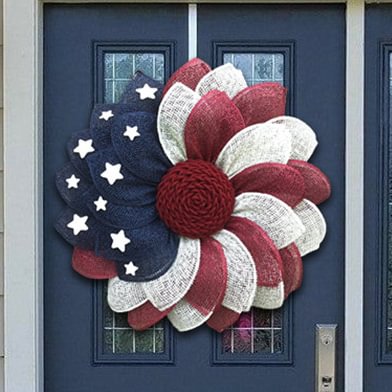 red white and blue wreaths