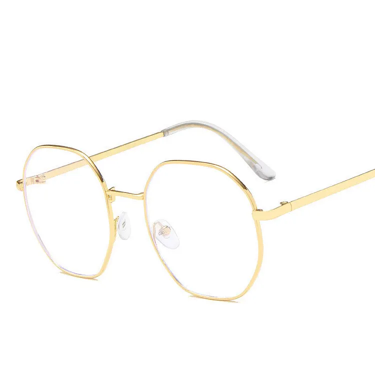 Frame Spectacles Computer Spectalescles Ahora Oversized Polygon Computer Glasses Frame Women Men Metal Anti ...
