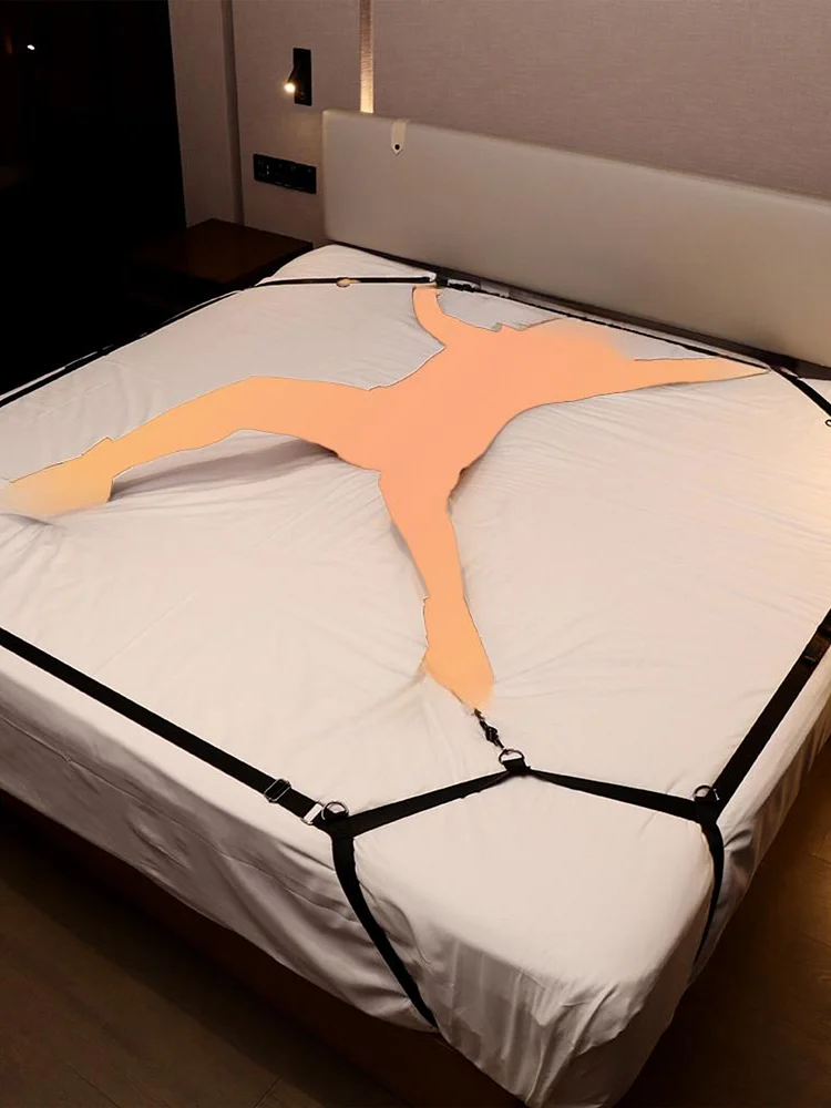 pornhint Pornhint MISSFUN? BDSM Luxury Multi Tie Points Bed Restraint Kit Nylon Wrist & Ankle Cuffs | Trave Friendly Bed Bondage Restraint Kit | Mature 18+ bdsm pillory