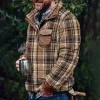 Men's Casual Flannel Plush Button Sweater
