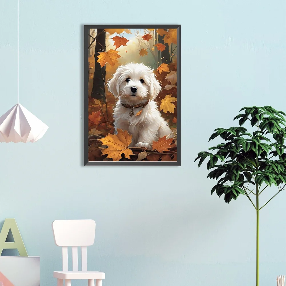 Diamond Painting - Full Round Drill - Deciduous Puppy(Canvas|40*60cm)