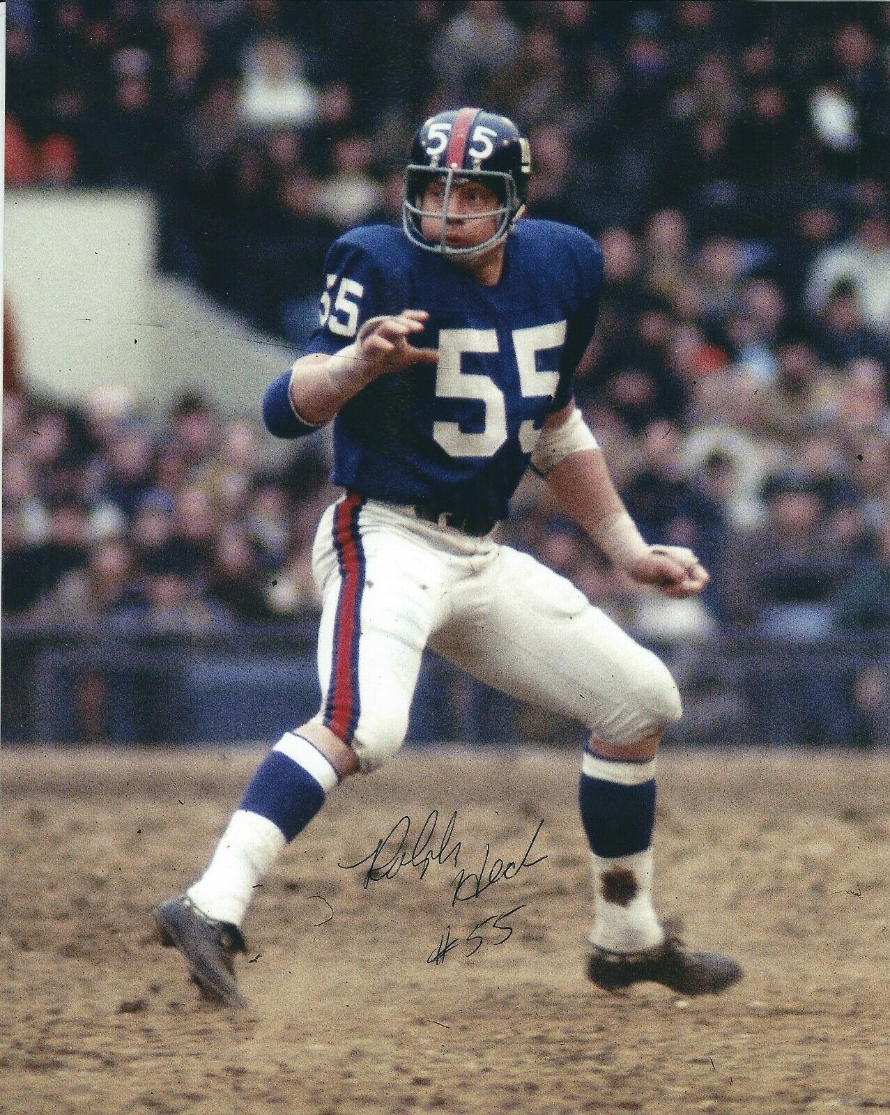 Autographed RALPH HECK New York Giants 8x10 Photo Poster painting - w/COA