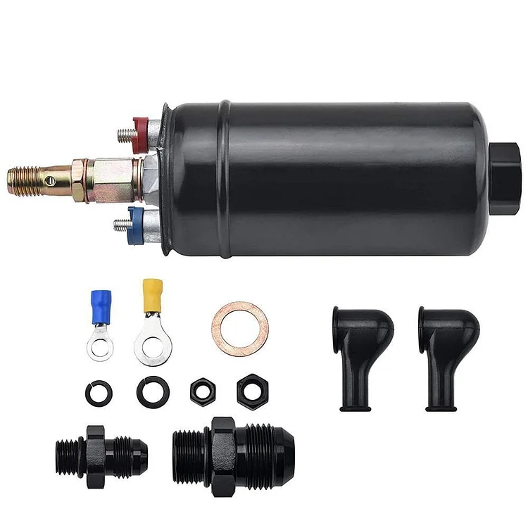 External Fuel Pump 300LPH High Flow 12V 145psi Universal Fit for AN10 Inlet / AN6 Outlet