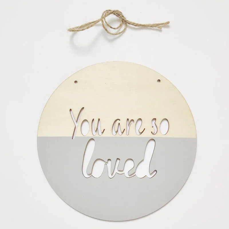 INS Nordic Wooden Positive Slogan Banner Garland You are so loved Wood Chip Kids Room Decoration Nursery Wall Hanging Ornaments