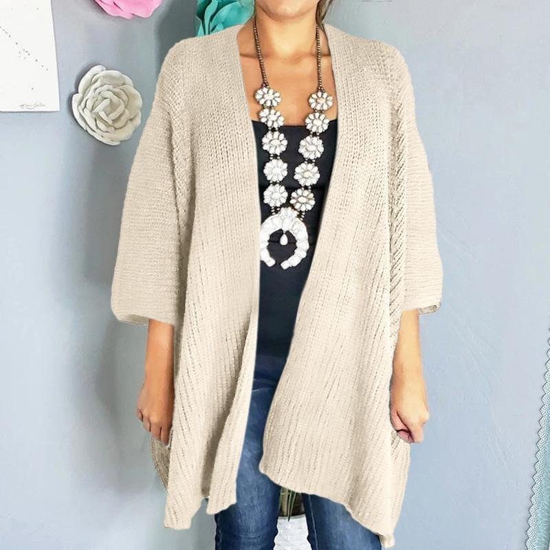 Plain Loose Outdoor Knitted Cardigan