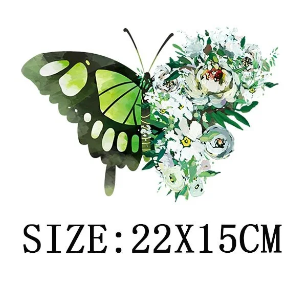 Beautiful Butterfly Thermal Sticker On T-shirt DIY Washable Iron On Hoodies Funny Design On Clothes Patches Appliqued Decoration