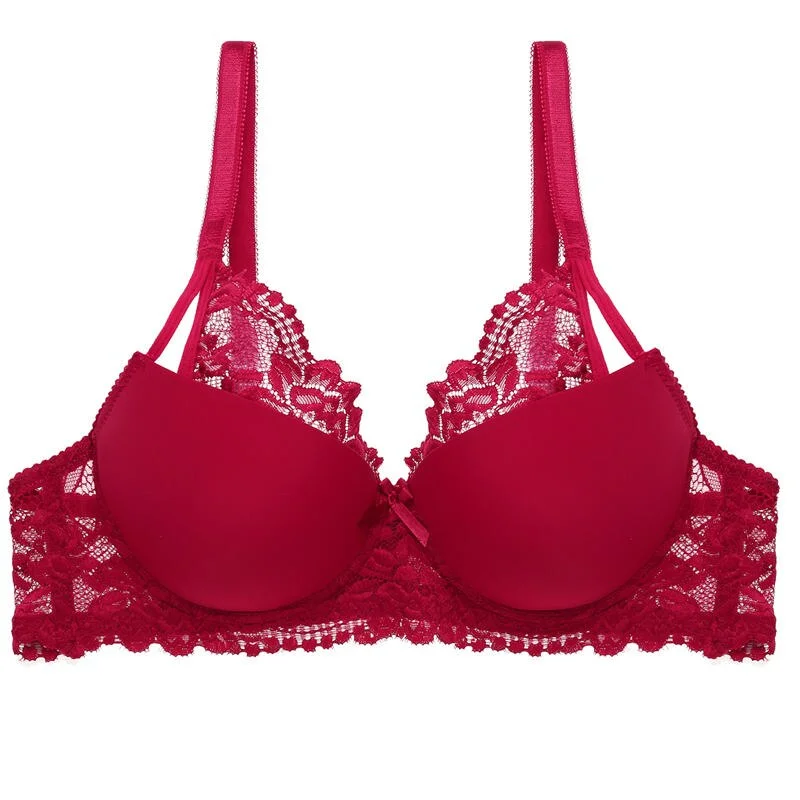 Sexy Push Up Bra B C Cup Lace Bras For Women Bra Adjustment Lingerie Female Bralette Underwear Ladies Big Plus Size Brassiere