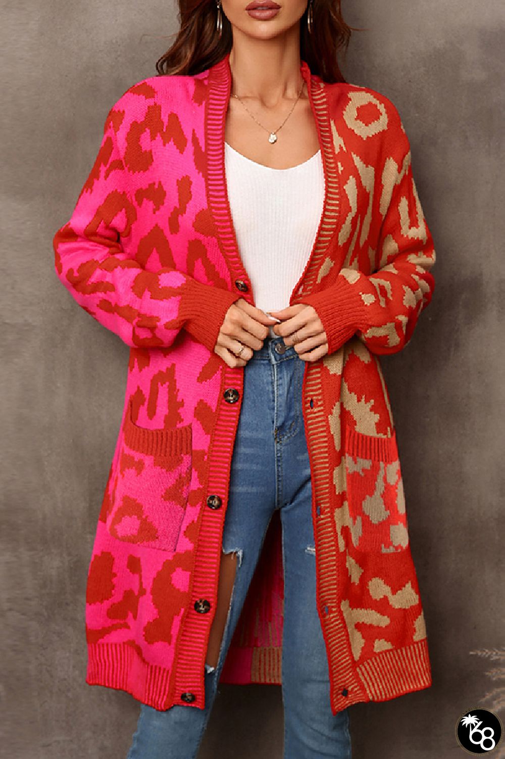 Casual Patchwork Buttons Outerwear | 168DEAL