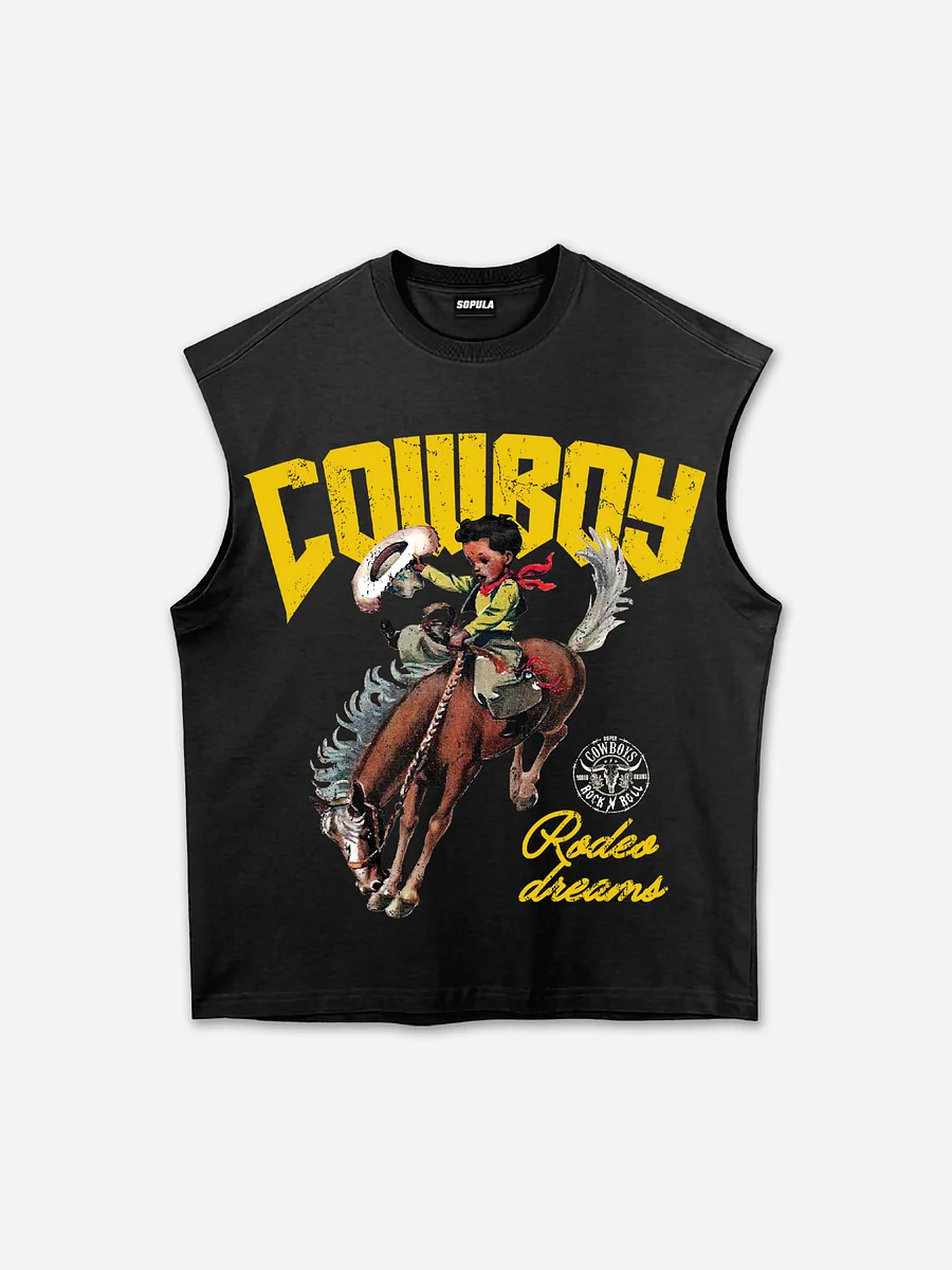 Cowboy Rodeo Dreams Print Tank Top