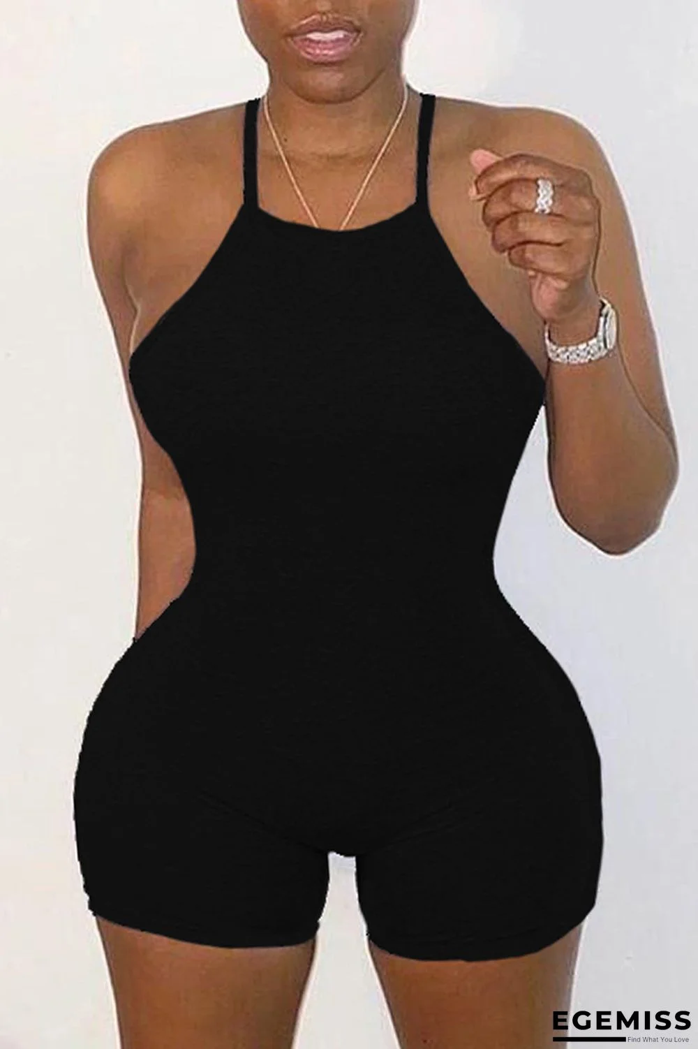 Black Sexy Fashion Tight Camisole Romper | EGEMISS