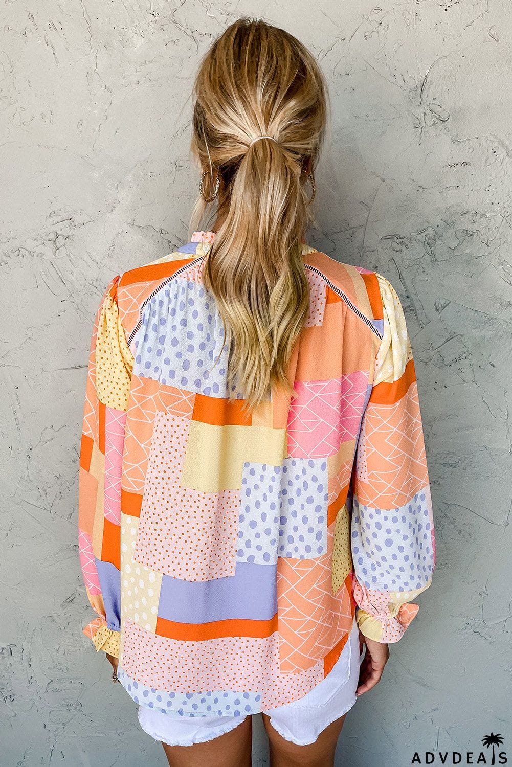 Multicolor Mixed Print Blouse