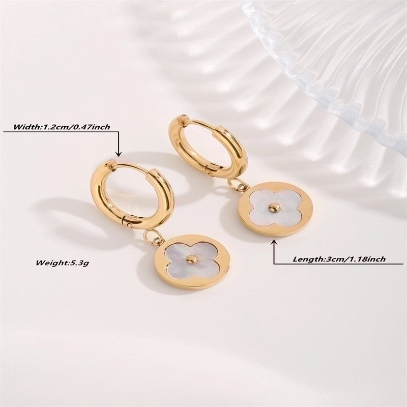 1 Pair Casual Modern Style Flower 304 Stainless Steel 18K Gold Plated Drop Earrings