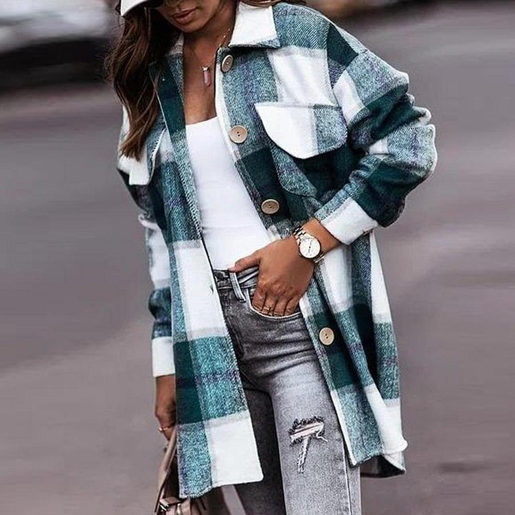 PLAID CARDIGAN JACKET