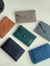 Minimalist Lychee-Grain Envelope Leather Card Holder