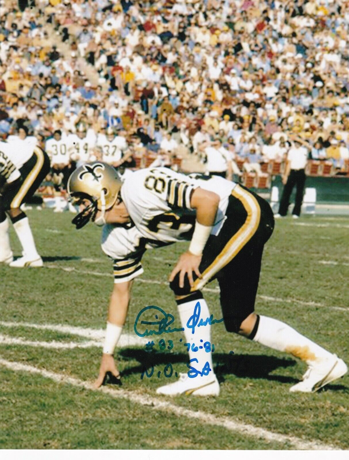 TINKER OWENS NEW ORLEANS SAINTS ACTION SIGNED 8x10