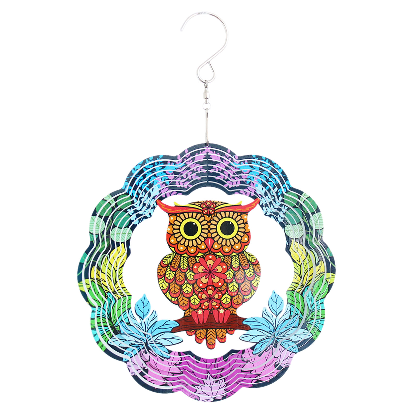

Owl Wind Spinner Stainless Steel Hanging Decor for Yard Garden Windows, 501 Original