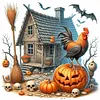 Pumpkin Rooster Cottage-11CT Stamped Cross Stitch 40*40cm/15.75*15.75in tapestrymarket