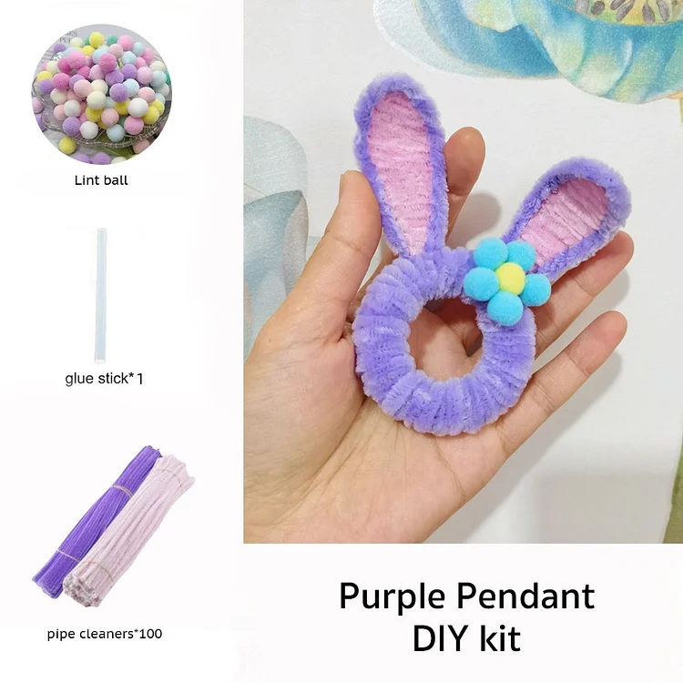 DIY Pipe Cleaners Kit - Purple Pendant