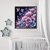 Papillon rose de nuit-peinture spéciale partielle au diamant-30*30cm