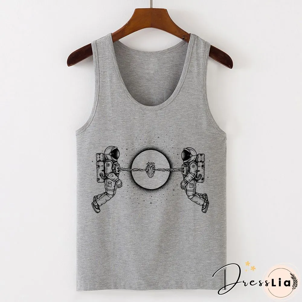 Womens Sexy Vest Tank Tops T-Shirt Summer Camisole Universe Print Fashion Streetwear