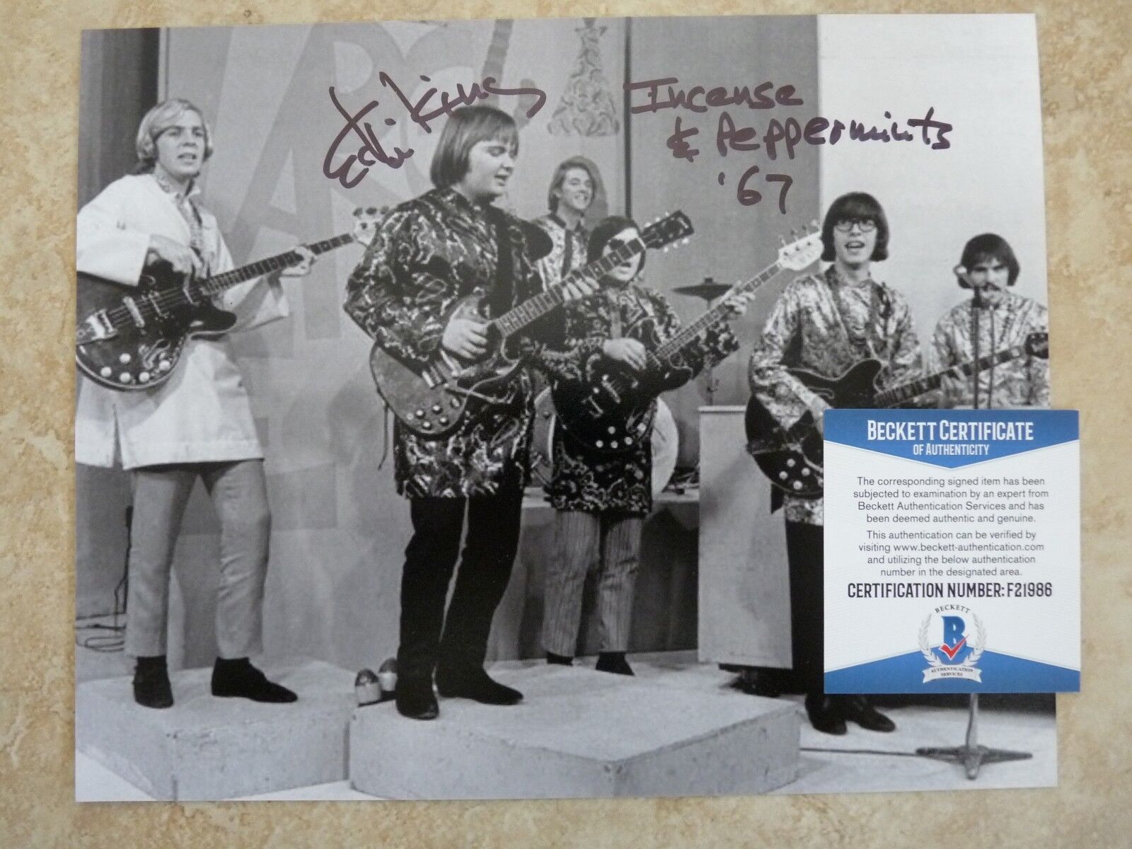 Ed King Strawberry Alarm Clock Signed 8x10 Photo Poster painting PSA BAS Guaranteed Live Photo Poster painting