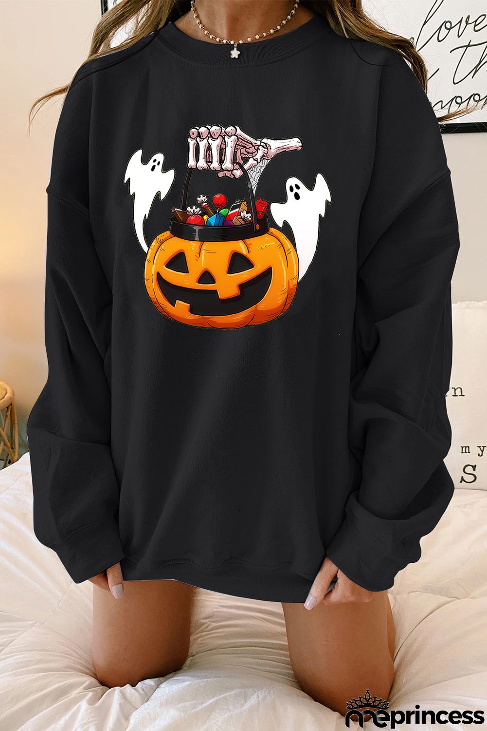 Halloween Pattern Oversize Sweatshirt