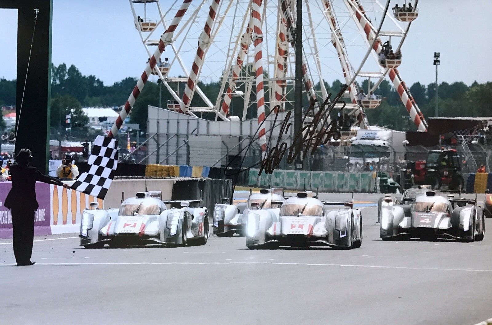 Andre Lotterer Main Signé Audi 18x12 Photo Poster painting le Mans