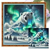 Aurora Mountains Polar Bear-11CT Stamped Cross Stitch 50*50cm/19.69*19.69in