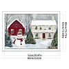 Winter Snowman And Cottage-11CT Stamped Cross Stitch 60*40cm/23.62*15.75in