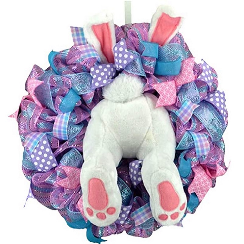 

Easter Rabbit Wreath, Bunny Butt Ear Shape Garland, Festival Hanging Decor, 501 Original
