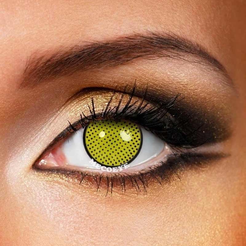 Yellow Mesh Halloween Contact Lense