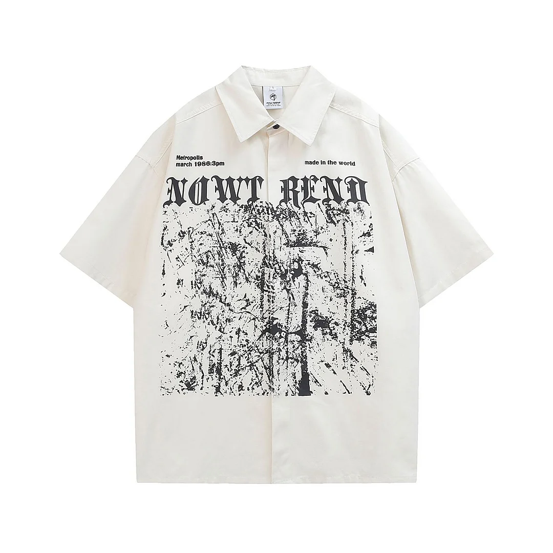 Hip Hop Tree Shadow Printed Short Sleeve Shirt Half Sleeve