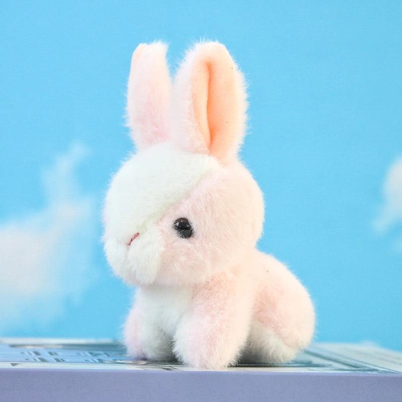 Simulation Bunny Plush Pendant Cute White Rabbit Doll Keychain Doll Backpack Hanging Gift For Women