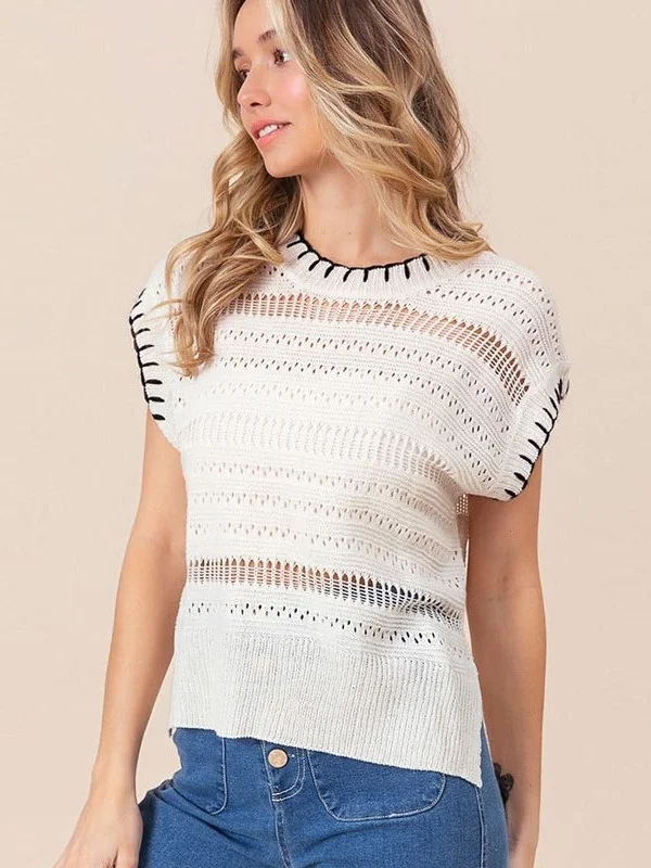 Athvotar Athvotar Short Beach Women's Hollow Knitting Line Bikini Hoodie