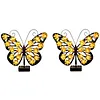 Solar Powered Outdoor Metal Butterfly Wall Lamps IP65 Waterproof Wall-Mounted Garden Butterfly Lights Auto On/Off Outdoor Fence Wall Art Decor Light for Patio Garden Fence Porch Decors