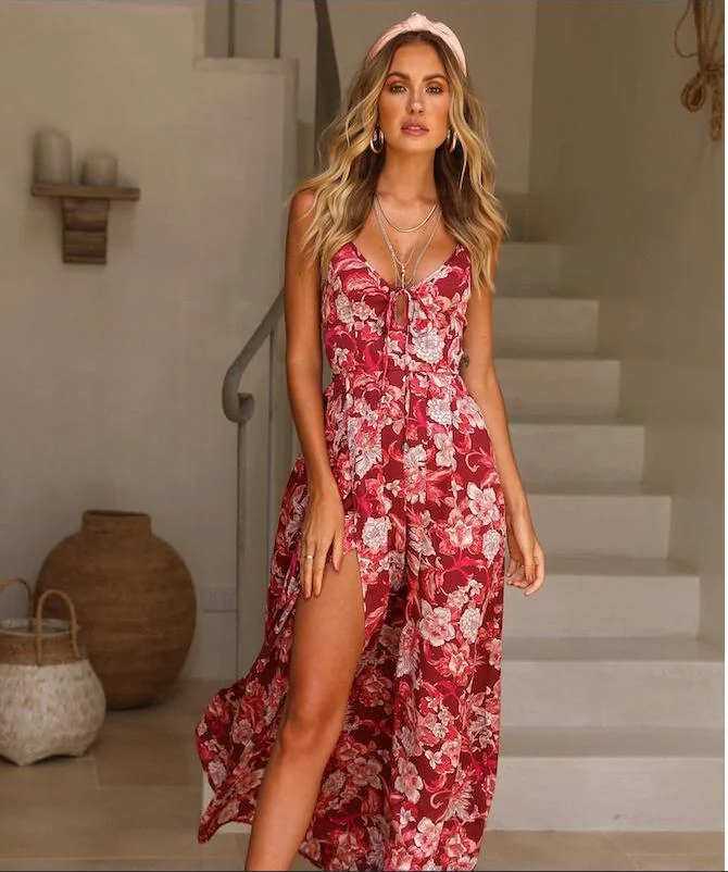 Uveng Uveng Spring And Summer Popular Print Dress Four-Color Code Digital Printing Dress