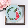 【Limited Stock Sale】Christmas-DIY Embroidery Kit with Pattern Cotton Threads Needles Hoop 30*30cm/11.8*11.8in tapestrymarket