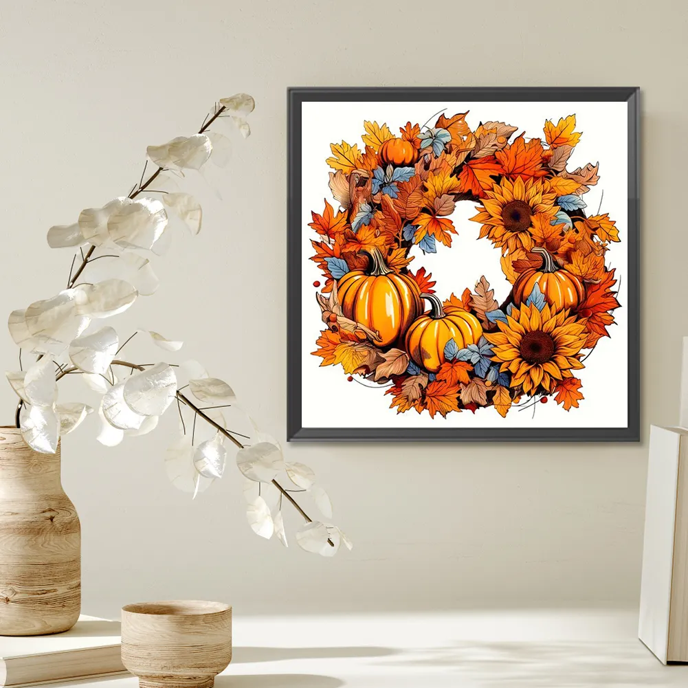 Diamond Painting - Full Square Drill - Autumn Wreath(Canvas|35*35cm)