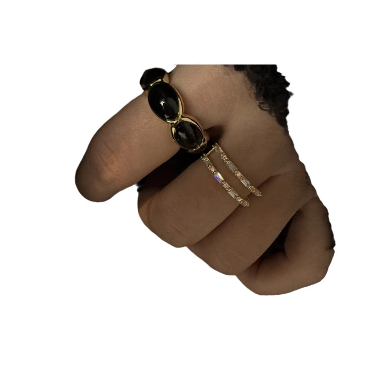 Hip-Hop Commute Geometric Copper Plating Open Rings