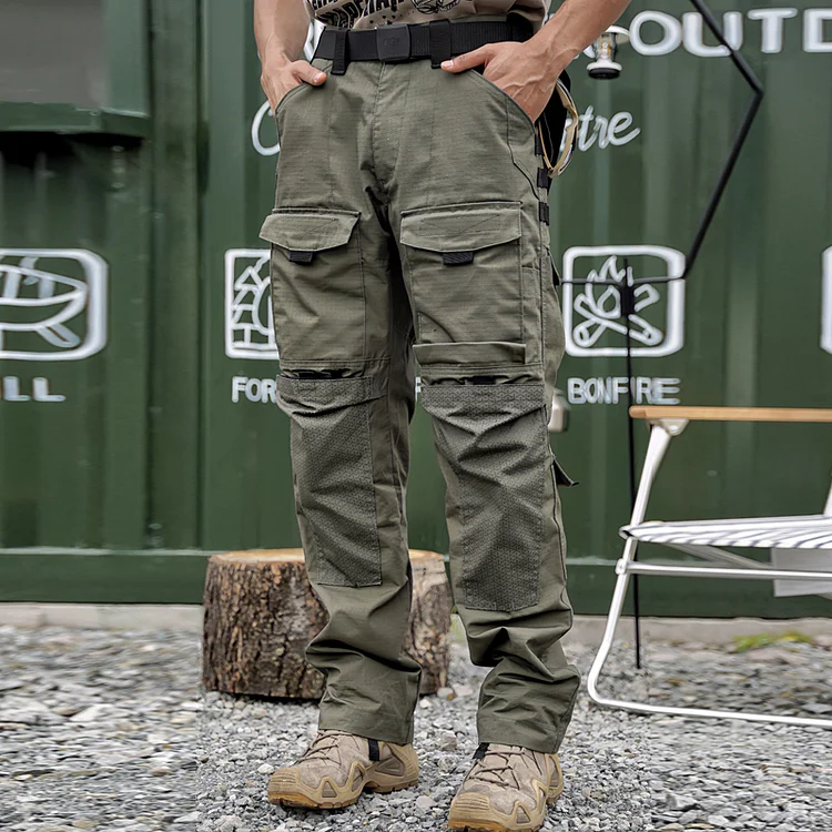 Outdoor Multi-Pocket Cargo Straight-Leg Tactical Pants