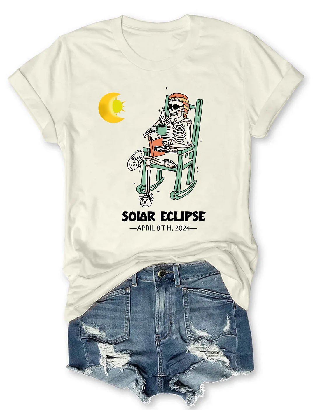 Funny Solar Eclipse Skeleton T-shirt