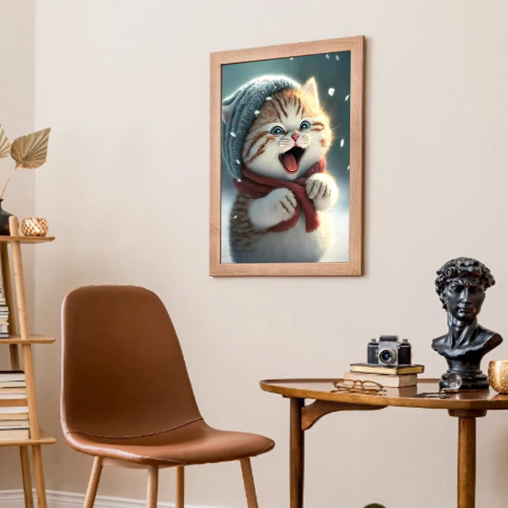 Full Round Diamond Painting 30*40cm - Cute Cat