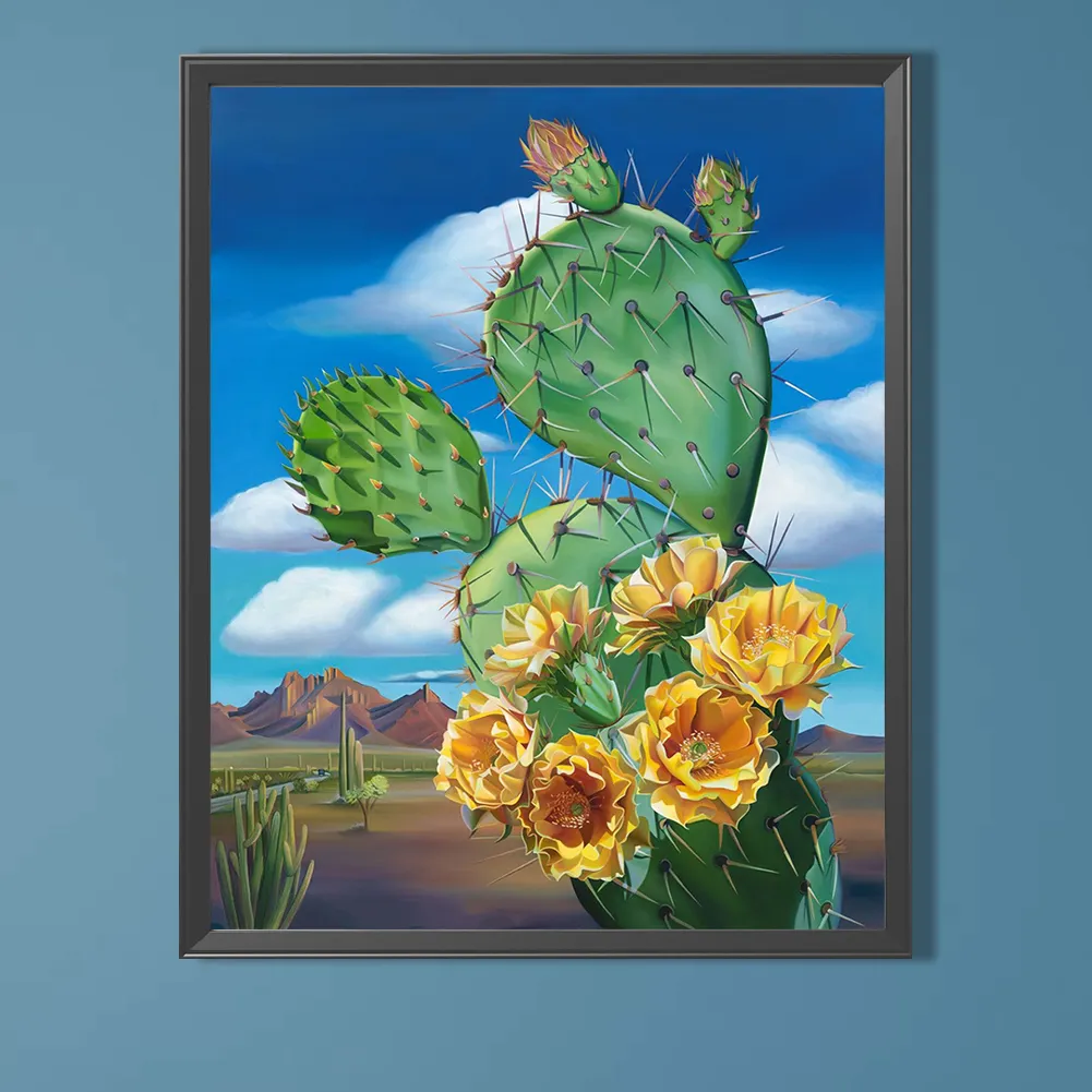 Full Round Diamond Painting 40*50cm - Cactus Flower
