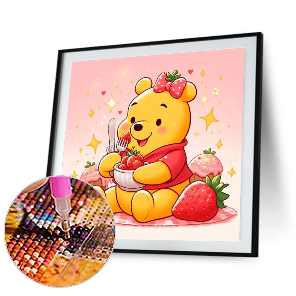 Full Round Diamond Painting 30*30cm - Winnie The Pooh And Strawberry