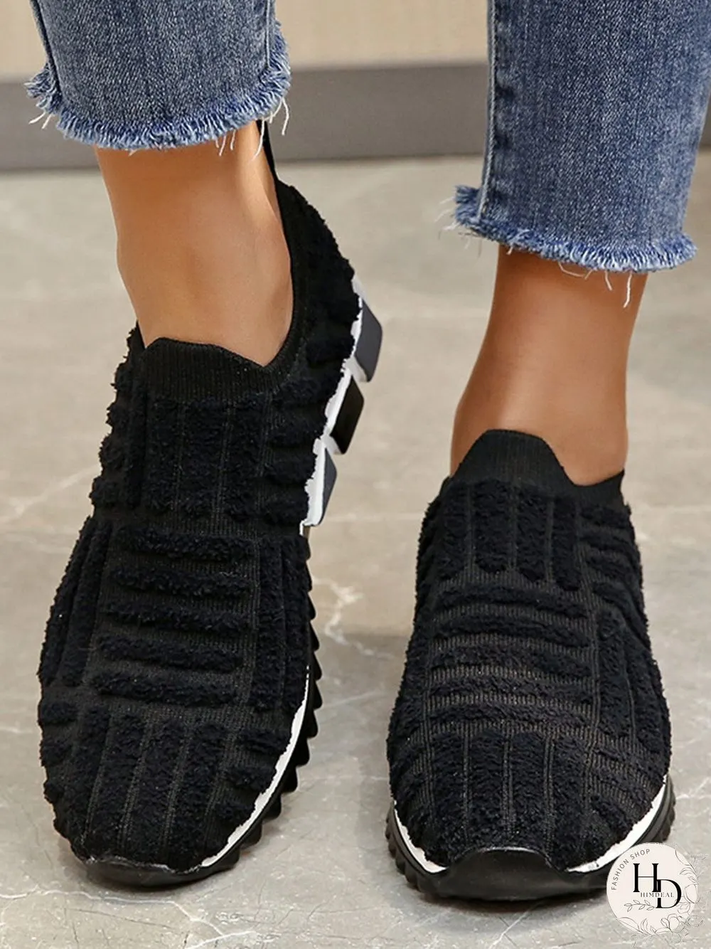 Mesh Breathable Casual Shoes Lace Up Towel Sneakers