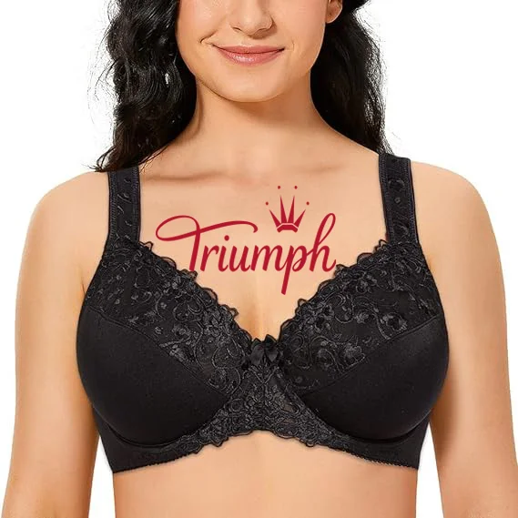 Triumph - 3 bucăți 🔥Sutien de dama cu dantela florala marime plus