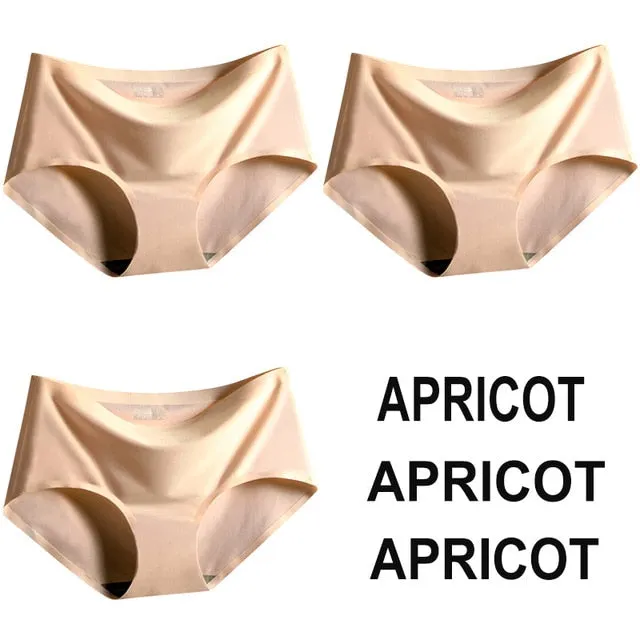3PCS/Set Seamless Panties Women Underwear Sexy Panties Female Lingerie Underpants Briefs Invisible Pantys Solid Color Intimates