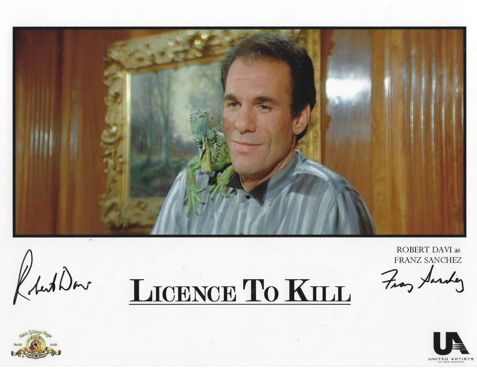 ROBERT DAVI SIGNED 007 JAMES BOND LICENSE TO KILL 10x8 Photo Poster painting - UACC RD AUTOGRAPH