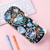 (US Local)Crystal DIY Diamond Pencil Case Pen Brushes Accessories Travel Pencil Box