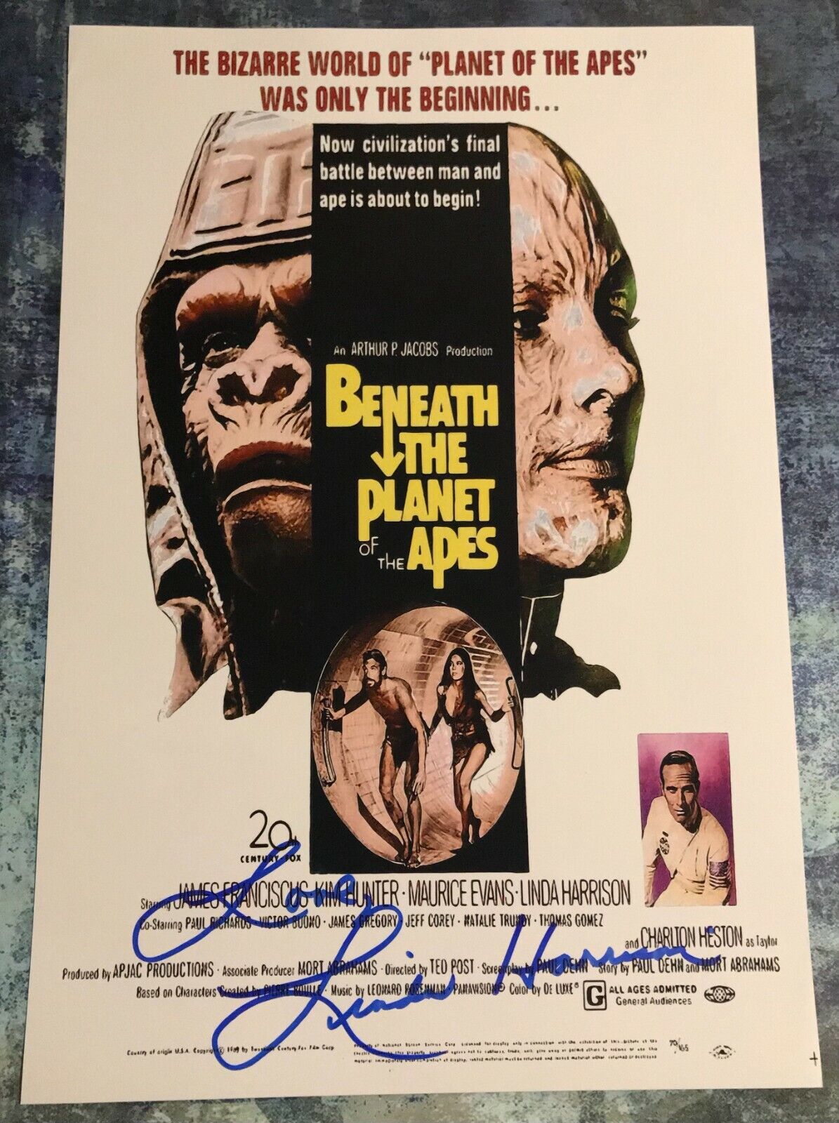 GFA Beneath the Planet of the Apes * LINDA HARRISON * Signed 12x18 Photo Poster painting L5 COA